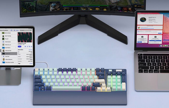 Mechanical keyboard Royal Kludge RK96 RGB, brown switch (blue) - Image 8