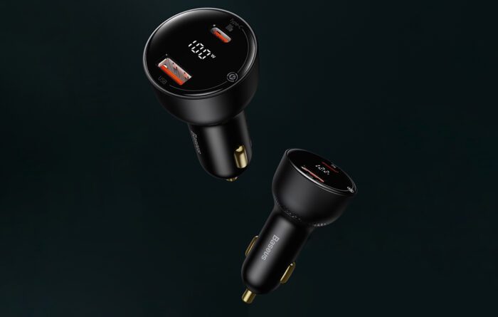 Car charger Baseus Superme, USB, USB-C, 100W (black) - Image 8