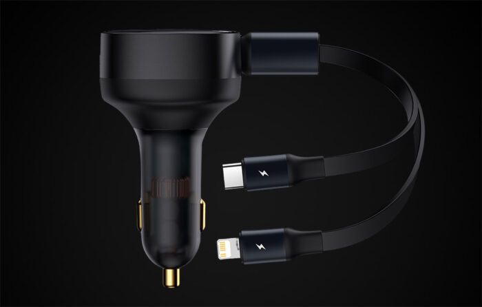 Car Charger Baseus Enjoyment with cable USB-C + Lightning 3A, 30W (Black) - Image 11