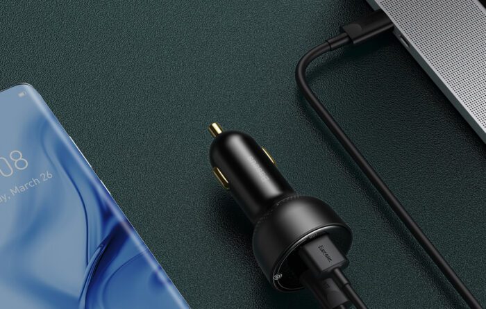 Car charger Baseus Superme, USB, USB-C, 100W (black) - Image 9