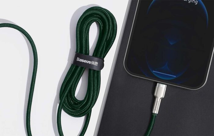USB cable for Lightning Baseus Cafule, 2.4A, 2m (green) - Image 8