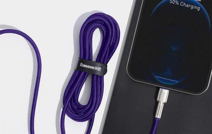 USB cable for Lightning Baseus Cafule, 2.4A, 1m (purple) - Image 9