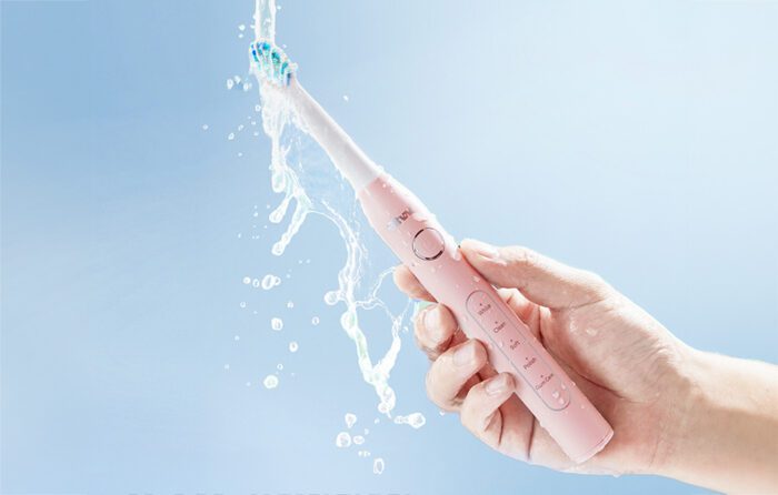 Sonic toothbrush with tips set, holder and case D2 (pink) - Image 2