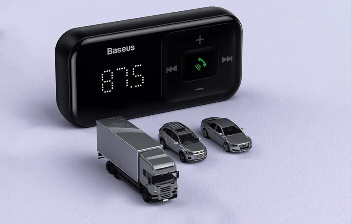 Car Bluetooth MP3 Player + Charger Baseus T Shaped S-16 Black OS - Image 12