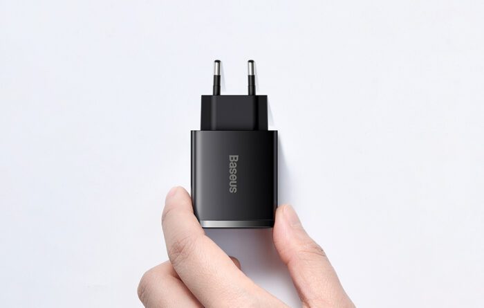 Charger Baseus Compact Quick Charger, 2xUSB, USB-C, PD, 3A, 30W (czarna) - Image 10