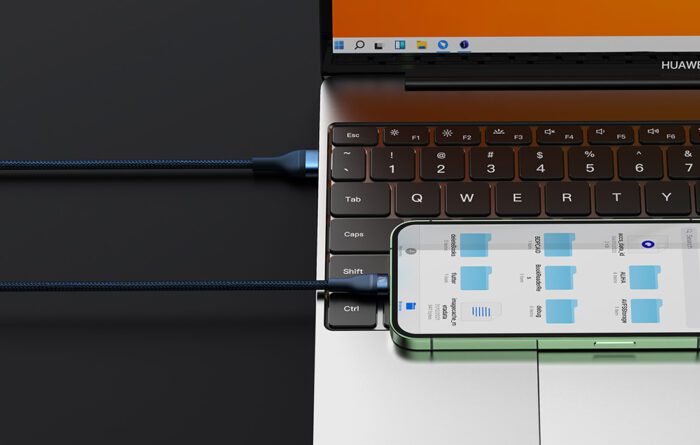 3in1 USB cable Baseus Flash Series, USB-C + micro USB + Lightning, 100W, 1.2m (blue) - Image 14