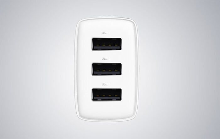 Baseus Compact Quick Charger, 3x USB, 17W (White) - Image 9