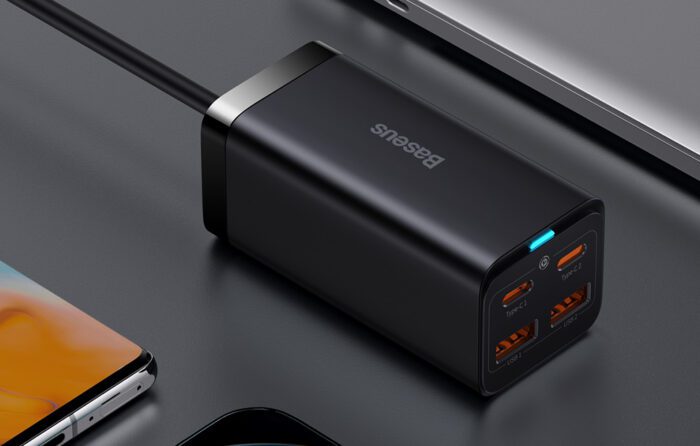 Baseus GaN3 Pro wall charger 2xUSB-C + 2xUSB, 100W (black) - Image 8