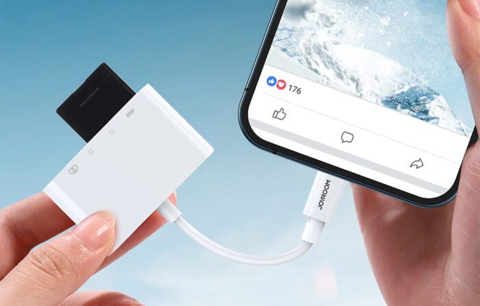 Lightning to USB OTG adapter Joyroom S-H142 SD card reader, microSD (white) - Image 3
