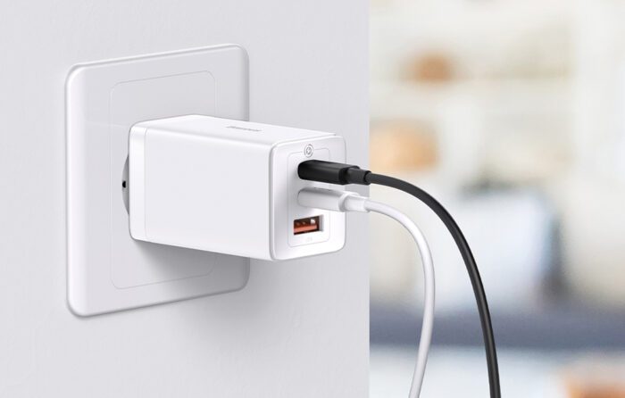 Wall charger Baseus GaN5 Pro 2xUSB-C + USB, 65W (white) - Image 11