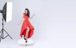 Rotating display stand Puluz with power socket 45 cm (white) - Image 3
