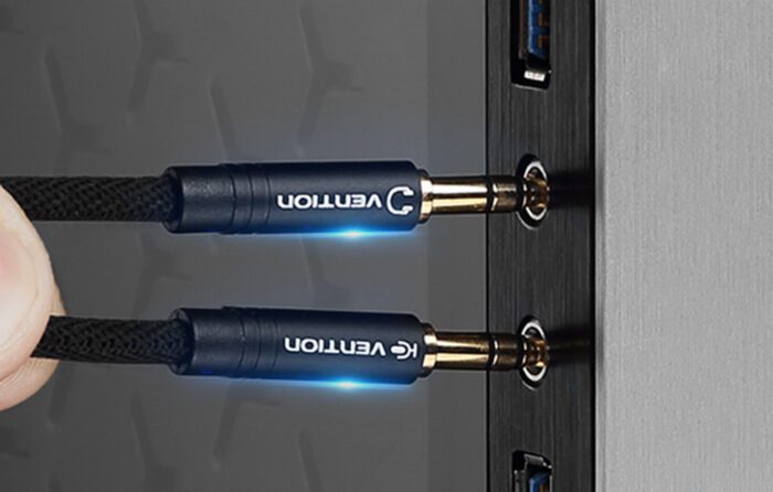 Cable audio mini jack 3.5mm female to 2x mini jack 3.5 mm male Vention BBLBAB 0.6m (black) - Image 3