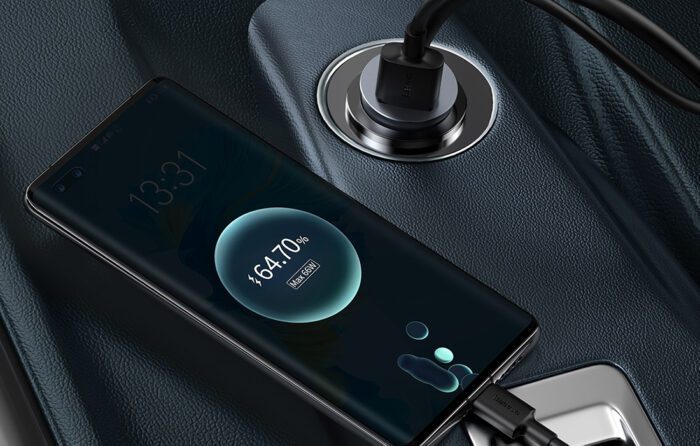 Car charger Baseus Share Together with extension cord, 3x USB, USB-C, 120W (grey) - Image 9