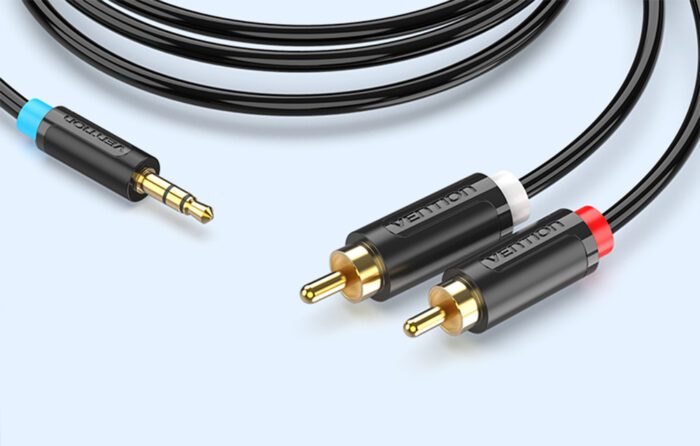 Cable Audio Adapter 3.5mm Male to 2x Male RCA Vention BCLBK 8m Black - Image 4
