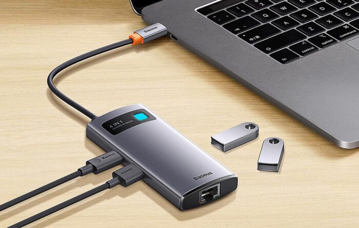 Hub 4in1 Baseus Metal Gleam Series, USB-C to 3x USB 3.0 + Ethernet RJ45 - Image 8