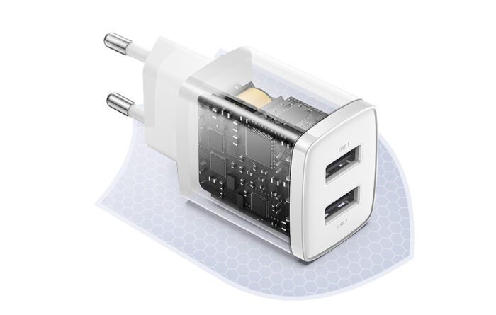 Baseus Compact Quick Charger, 2x USB, 10.5W (white) - Image 9