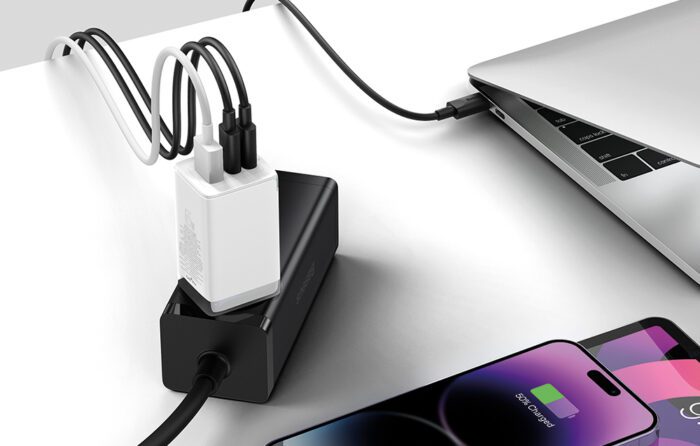 Wall charger Baseus GaN5 Pro 2xUSB-C + USB, 65W (white) - Image 13