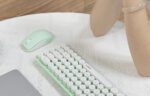 Wireless keyboard + mouse set MOFII Bean 2.4G (White-Green) - Image 2