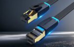 Flat Network Cable CAT8 U/FTP Vention IKCBG RJ45 Ethernet 40Gpbs 1m (Black) - Image 2