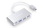 Lention 4in1 Hub USB-C to USB 3.0 + 2x USB 2.0 + USB-C (silver) - Image 2