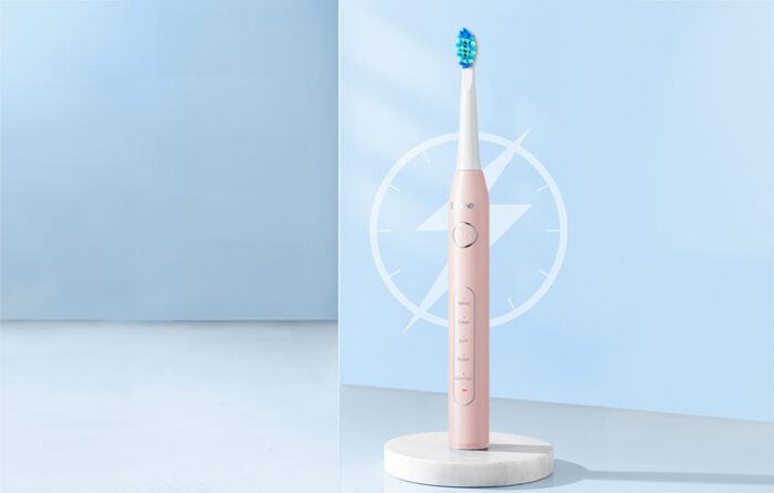 Sonic toothbrush with tips set, holder and case D2 (pink) - Image 7