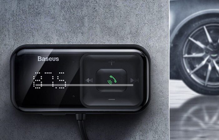 Car Bluetooth MP3 Player + Charger Baseus T Shaped S-16 Black OS - Image 8