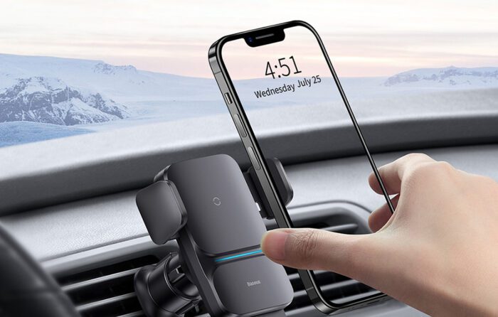 Baseus Wisdom Wireless Charging Air vent Electric Car Phone Holder (black) - Image 10