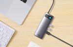 Hub 9in1 Baseus Metal Gleam Series, USB-C to 2x USB 3.0 + 2x HDMI + USB 2.0 + USB-C PD + Ethernet RJ45 + microSD/SD - Image 11