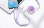 Baseus Bright Mirror 3, USB 3-in-1 cable for micro USB / USB-C / Lightning 66W / 2A 1.1m (Purple) - Image 10