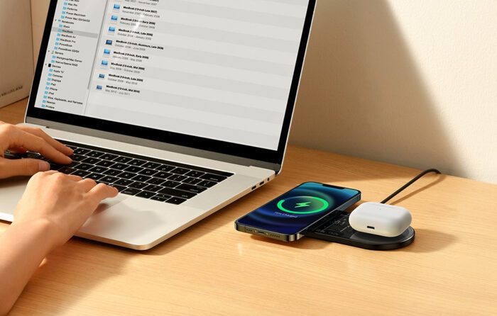 Dual Qi wireless charger Baseus Digital LED Display, 20W - Image 8