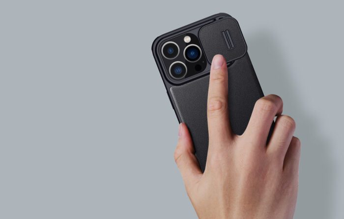 Case Nillkin Qin Pro Leather for iPhone 14 Pro Max (Black) - Image 2