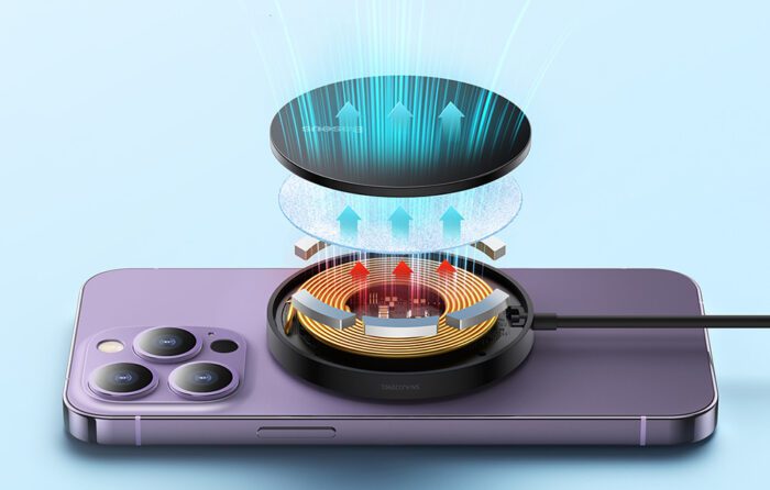 Magnetic Wireless Charger Baseus Simple Mini3 15W (Black) - Image 11