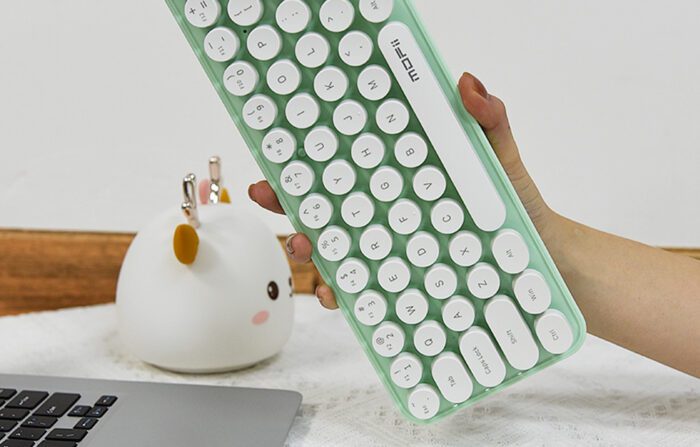 Wireless keyboard + mouse set MOFII Bean 2.4G (White-Green) - Image 6
