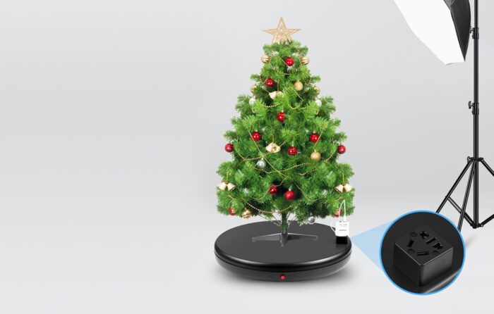 Rotating display stand Puluz with power socket 45 cm (black) - Image 6