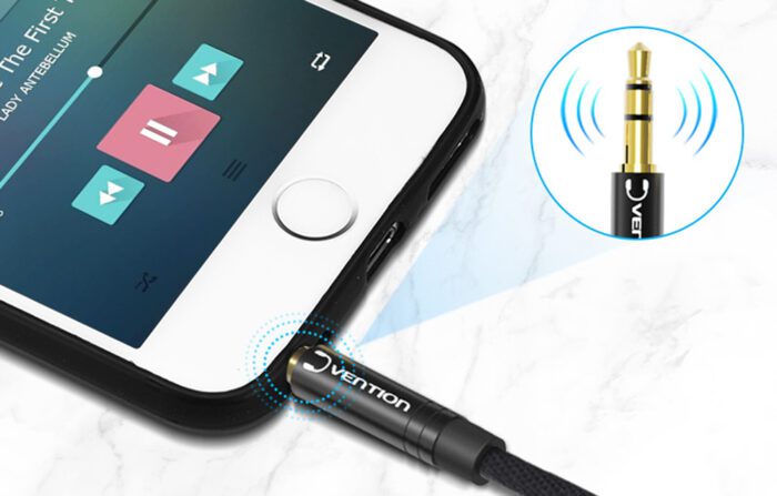 Cable audio mini jack 3.5mm female to 2x mini jack 3.5 mm male Vention BBLBAB 0.6m (black) - Image 2