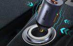 Car charger Baseus Share Together with extension cord, 3x USB, USB-C, 120W (grey) - Image 13