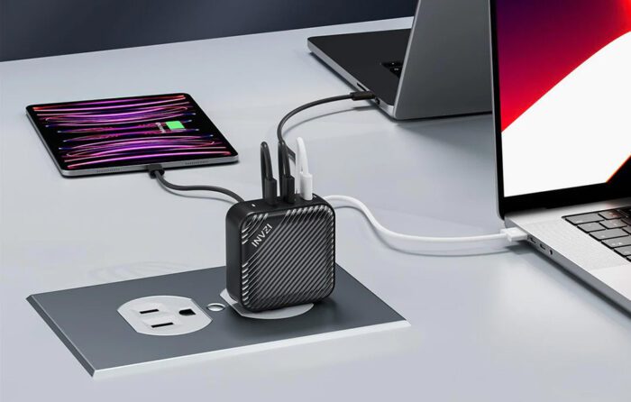 Wall charger INVZI GanHub 3x USB-C, 140W, EU/UK/AU/US (black) - Image 7