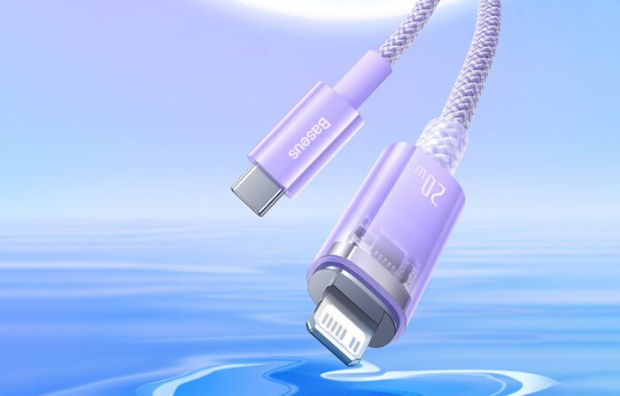 Fast Charging cable Baseus USB-C to Lightning  Explorer Series 1m, 20W (purple) - Image 10