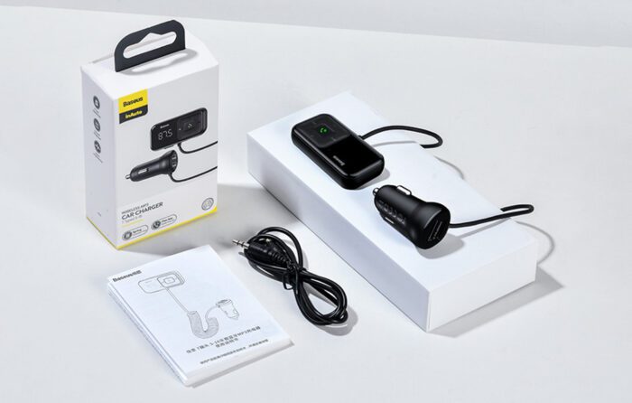 Car Bluetooth MP3 Player + Charger Baseus T Shaped S-16 Black OS - Image 13