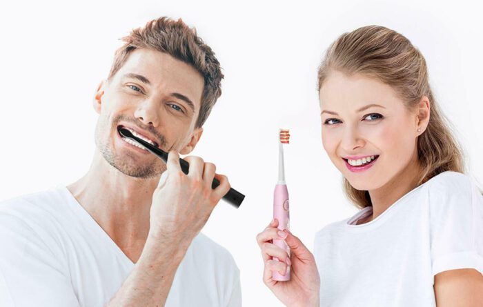 Sonic toothbrushes with head set and case FairyWill FW-507 (Black and pink) - Image 5