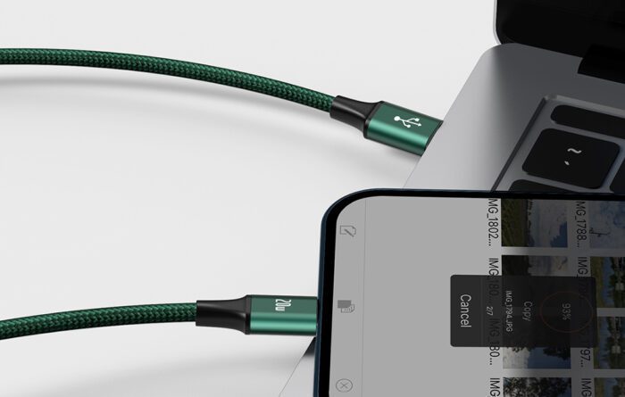Baseus Rapid Series 3-in-1 cable USB-C For M+L+T 20W 1.5m (Green ) - Image 11