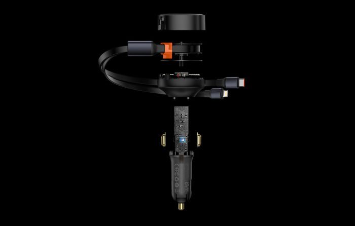 Car Charger Baseus Enjoyment with cable USB-C + Lightning 3A, 30W (Black) - Image 10