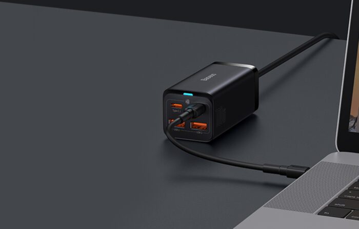 Baseus GaN3 Pro wall charger 2xUSB-C + 2xUSB, 100W (black) - Image 10