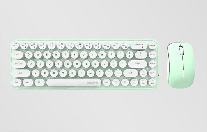 Wireless keyboard + mouse set MOFII Bean 2.4G (White-Green) - Image 7