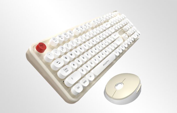 Wireless keyboard + mouse set MOFII Sweet 2.4G (White-Beige - Image 2