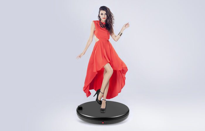 Rotating display stand Puluz with power socket 45 cm (black) - Image 4