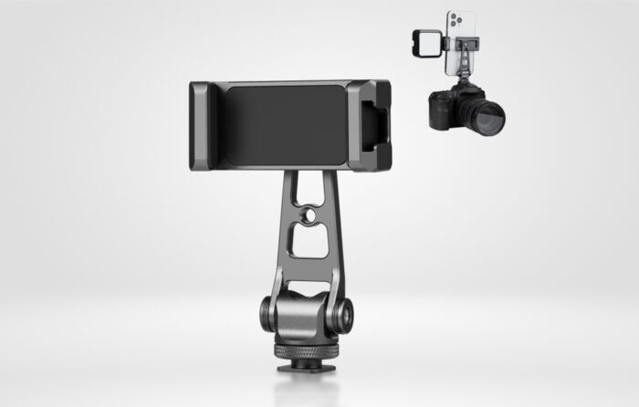 Swivel phone holder Puluz with universal 1/4 mount (black) - Image 5