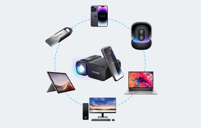 BlitzWolf BW-V3 Mini LED beamer / projector, Wi-Fi + Bluetooth (black) - Image 7