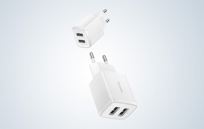 Baseus Compact Quick Charger, 2x USB, 10.5W (white) - Image 7