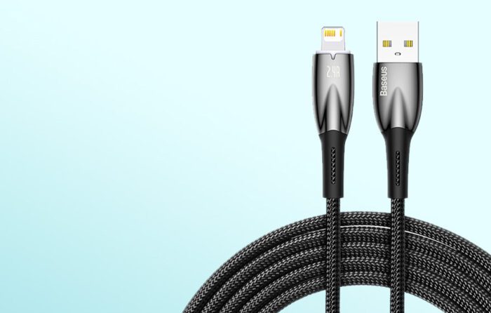 USB cable for Lightning Baseus Glimmer Series, 2.4A, 2m (Black) - Image 8